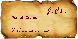 Jankó Csaba névjegykártya